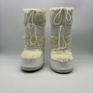 Moon Boot Boots, White Fur